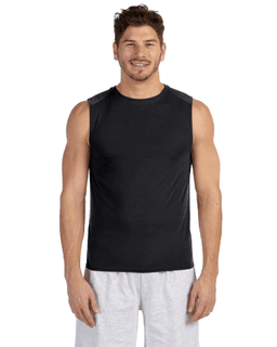 Sample of Gildan G427 - Performance 4.5 oz. Sleeveless T-Shirt in BLACK from side front
