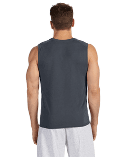 Sample of Gildan G427 - Performance 4.5 oz. Sleeveless T-Shirt in CHARCOAL from side back