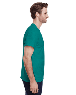Sample of Gildan G500 - Adult 5.3 oz. T-Shirt in ANTIQU JADE DOME from side sleeveleft