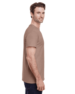 Sample of Gildan G500 - Adult 5.3 oz. T-Shirt in BROWN SAVANA from side sleeveleft