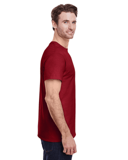 Sample of Gildan G500 - Adult 5.3 oz. T-Shirt in GARNET from side sleeveleft