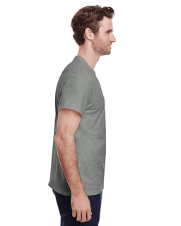 Sample of Gildan G500 - Adult 5.3 oz. T-Shirt in GRAPHITE HEATHER from side sleeveleft