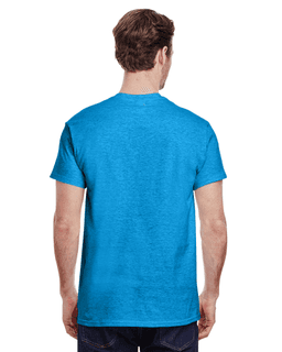 Sample of Gildan G500 - Adult 5.3 oz. T-Shirt in HEATHER SAPPHIRE from side back
