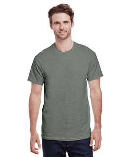 Sample of Gildan G500 - Adult 5.3 oz. T-Shirt in HTHR MILITRY GRN from side front