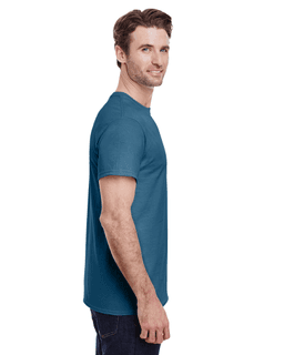 Sample of Gildan G500 - Adult 5.3 oz. T-Shirt in INDIGO BLUE from side sleeveleft