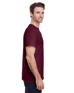 Sample of Gildan G500 - Adult 5.3 oz. T-Shirt in MAROON from side sleeveleft