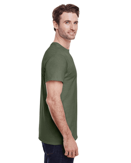 Sample of Gildan G500 - Adult 5.3 oz. T-Shirt in MILITARY GREEN from side sleeveleft