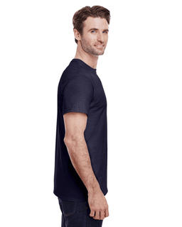 Sample of Gildan G500 - Adult 5.3 oz. T-Shirt in NAVY from side sleeveleft