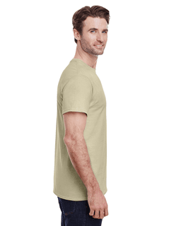 Sample of Gildan G500 - Adult 5.3 oz. T-Shirt in SAND from side sleeveleft