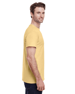 Sample of Gildan G500 - Adult 5.3 oz. T-Shirt in YELLOW HAZE from side sleeveleft
