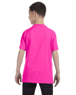 Sample of Gildan G500B - Youth 5.3 oz. T-Shirt in AZALEA from side back