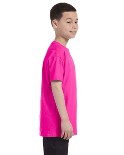 Sample of Gildan G500B - Youth 5.3 oz. T-Shirt in AZALEA from side sleeveleft