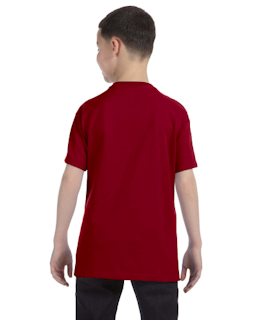 Sample of Gildan G500B - Youth 5.3 oz. T-Shirt in CARDINAL RED from side back