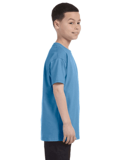 Sample of Gildan G500B - Youth 5.3 oz. T-Shirt in CAROLINA BLUE from side sleeveleft