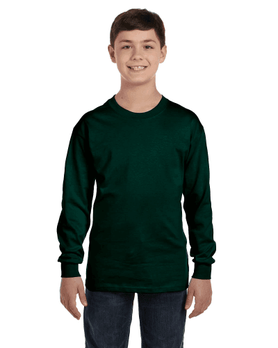 Sample of G540B - Youth 5.3 oz. Long-Sleeve T-Shirt in FOREST GREEN style