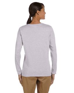 Sample of Gildan G540L - Ladies' 5.3 oz. Long-Sleeve T-Shirt in SPORT GREY from side back