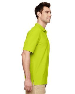 Sample of Gildan G728 - Adult DryBlend 6.3 oz. Double Pique Polo in SAFETY GREEN from side sleeveleft