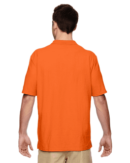 Sample of Gildan G728 - Adult DryBlend 6.3 oz. Double Pique Polo in SAFETY ORANGE from side back