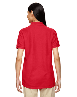 Sample of Gildan G728L - Ladies' DryBlend 6.3 oz. Double Pique Polo in RED from side back