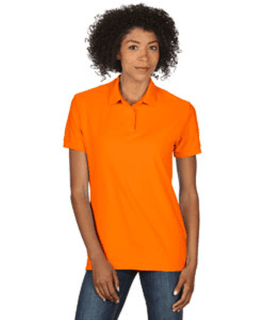 Sample of Gildan G728L - Ladies' DryBlend 6.3 oz. Double Pique Polo in SAFETY ORANGE from side front