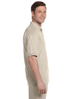 Sample of Gildan G880 - Adult 6 oz. 50/50 Jersey Polo in SAND from side sleeveleft