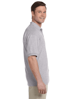 Sample of Gildan G880 - Adult 6 oz. 50/50 Jersey Polo in SPORT GREY from side sleeveleft