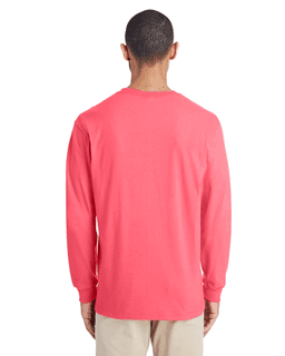 Sample of Hammer&trade; Adult Long-Sleeve T-Shirt in CORAL SILK from side back