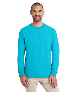 Sample of Hammer&trade; Adult Long-Sleeve T-Shirt in LAGOON BLUE from side front