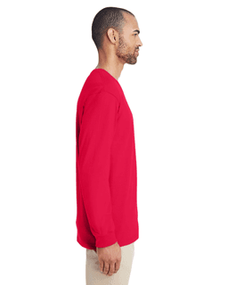 Sample of Hammer&trade; Adult Long-Sleeve T-Shirt in SPRT SCARLET RED from side sleeveleft