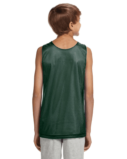 Sample of A4 N2206 Youth Reversible Mesh Tank in HUNTER WHITE from side back