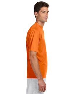 Sample of A4 N3142 - Men's Short-Sleeve Cooling 100% Polyester Performance Crew in SAFETY ORANGE from side sleeveleft