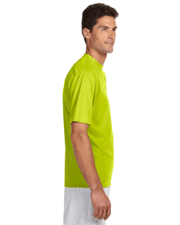 Sample of A4 N3142 - Men's Short-Sleeve Cooling 100% Polyester Performance Crew in SAFETY YELLOW from side sleeveleft