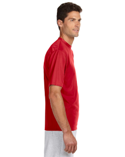 Sample of A4 N3142 - Men's Short-Sleeve Cooling 100% Polyester Performance Crew in SCARLET from side sleeveleft