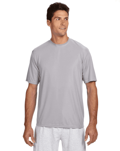 Sample of A4 N3142 - Men's Short-Sleeve Cooling 100% Polyester Performance Crew in SILVER style