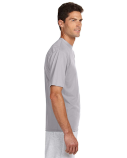 Sample of A4 N3142 - Men's Short-Sleeve Cooling 100% Polyester Performance Crew in SILVER from side sleeveleft