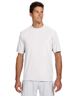 Sample of A4 N3142 - Men's Short-Sleeve Cooling 100% Polyester Performance Crew in WHITE from side front