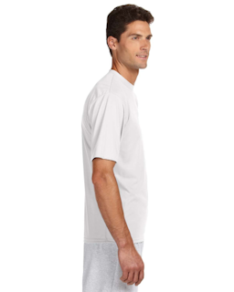 Sample of A4 N3142 - Men's Short-Sleeve Cooling 100% Polyester Performance Crew in WHITE from side sleeveleft
