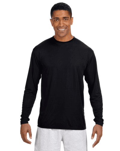 Sample of A4 N3165 - Men's Long-Sleeve Cooling Performance Crew in BLACK style