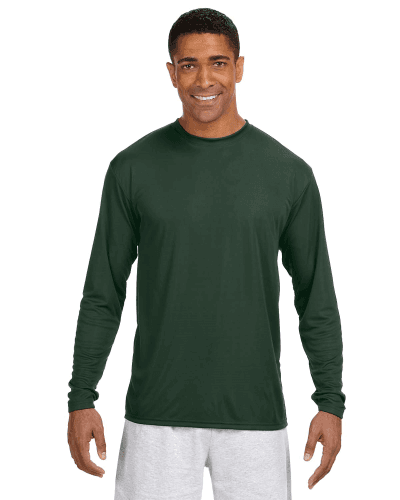 Sample of A4 N3165 - Men's Long-Sleeve Cooling Performance Crew in FOREST GREEN style