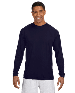 Sample of A4 N3165 - Men's Long-Sleeve Cooling Performance Crew in NAVY from side front