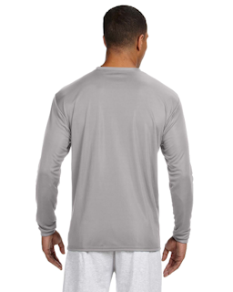 Sample of A4 N3165 - Men's Long-Sleeve Cooling Performance Crew in SILVER from side back