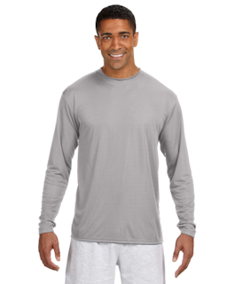 Sample of A4 N3165 - Men's Long-Sleeve Cooling Performance Crew in SILVER from side front