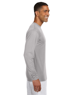 Sample of A4 N3165 - Men's Long-Sleeve Cooling Performance Crew in SILVER from side sleeveleft