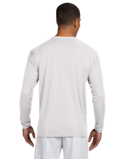 Sample of A4 N3165 - Men's Long-Sleeve Cooling Performance Crew in WHITE from side back