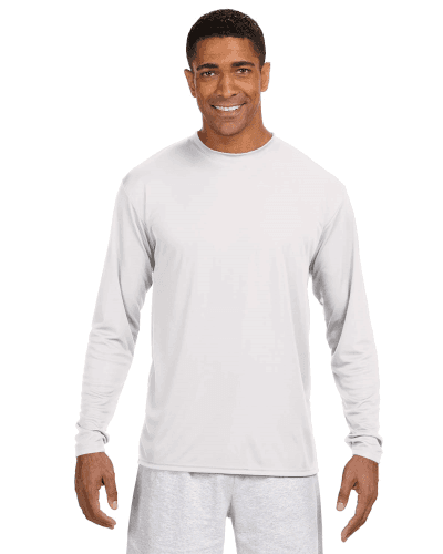 Sample of A4 N3165 - Men's Long-Sleeve Cooling Performance Crew in WHITE style