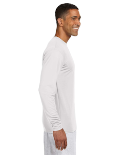 Sample of A4 N3165 - Men's Long-Sleeve Cooling Performance Crew in WHITE from side sleeveleft
