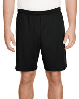 Sample of A4 N5244 Adult 7"" Inseam Cooling Performance Shorts in BLACK from side front