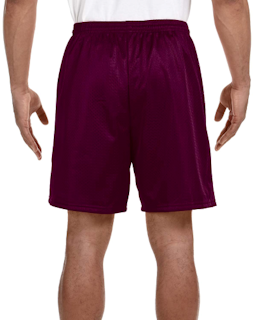 Sample of A4 N5293 Adult Seven Inch Inseam Mesh Short in MAROON from side back
