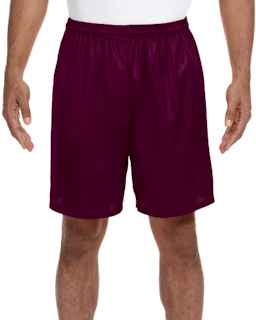 Sample of A4 N5293 Adult Seven Inch Inseam Mesh Short in MAROON from side front