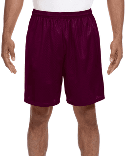 Sample of A4 N5293 Adult Seven Inch Inseam Mesh Short in MAROON from side front